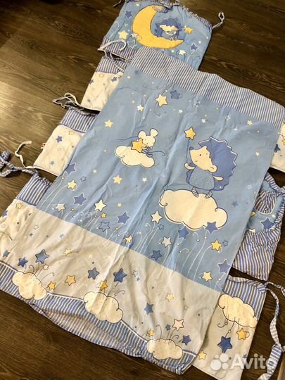 Комплект детского белья в кроватку, бортики