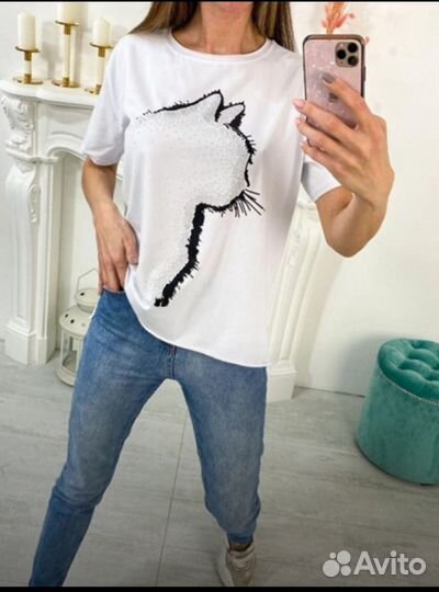 Футболки 42 - 48 оверсайз новые