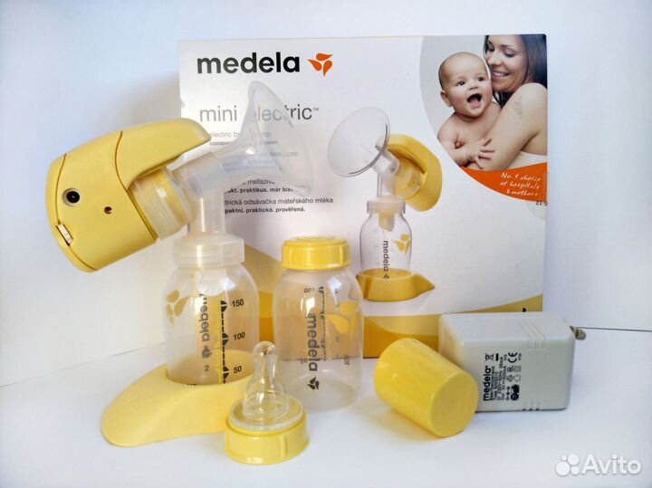 Молокоотсос medela mini electric+бутылочка,пакеты