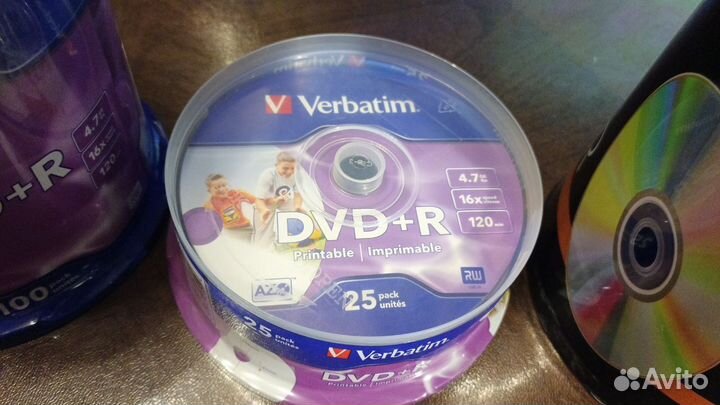 Оптические диски DVD+R, DVD-R, упаковки бобины