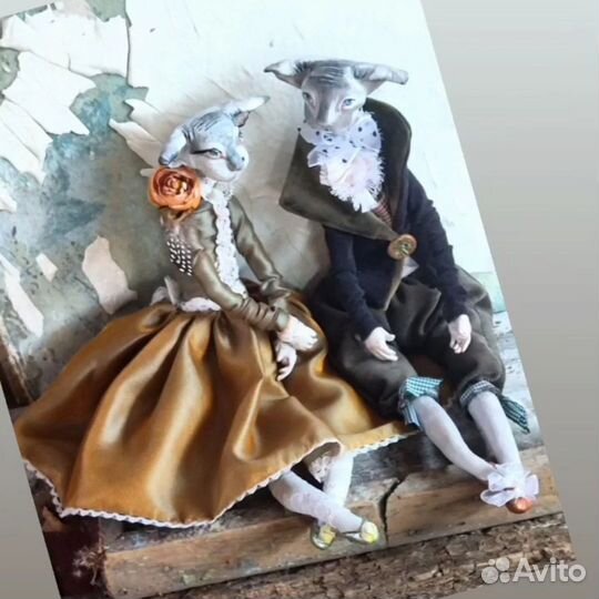 Кукла кошка коллекционная ручная работа