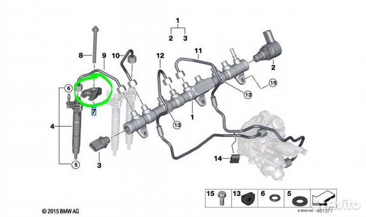 Кронштейн топливной форсунки Bmw 7-Series G12