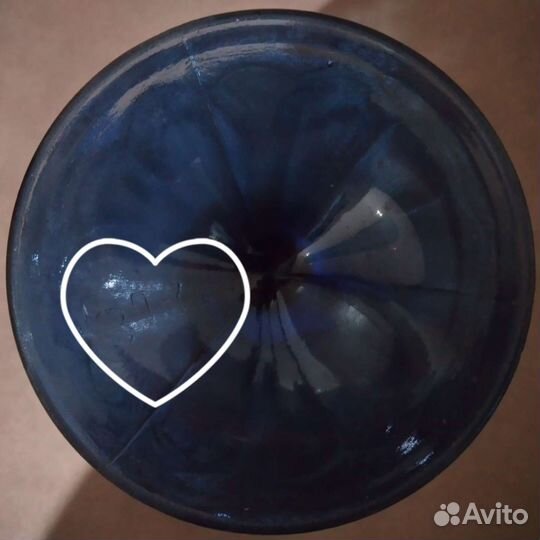 Ваза для фруктов на ножке цветное стекло СССР