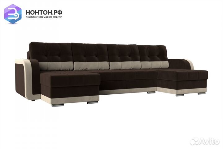 Диван п-образный еврокнижка Марсель микровельвет к