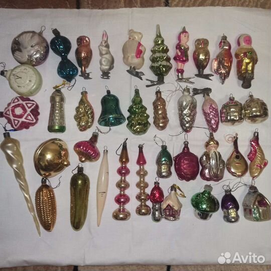 Елочные игрушки СССР стекло