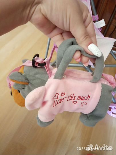 Коляска+ сумочка собачка+мяч