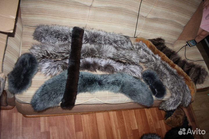 Воротники лиса чернобурка новая, комплект лиса ++