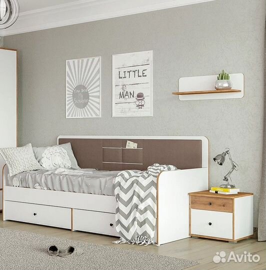 Детская кровать 90 x 200 см с ящиками