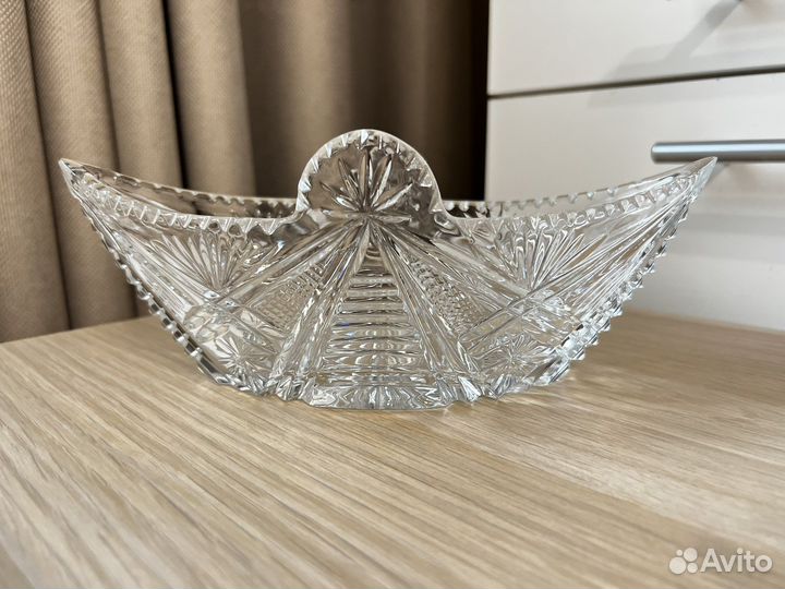 Хрустальный салатник Ладья (Лодочка)