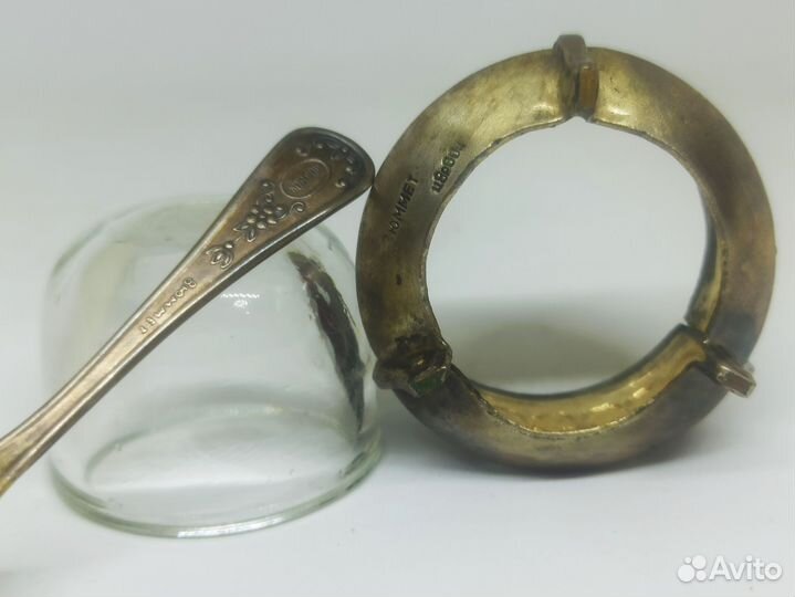 Солонка мельхиор с ложкой СССР