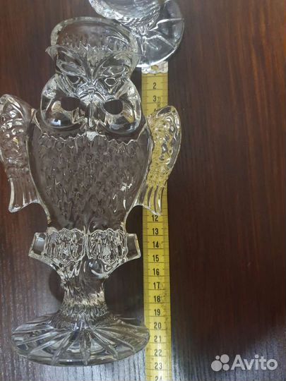 Хрустальный подсвечник Сова