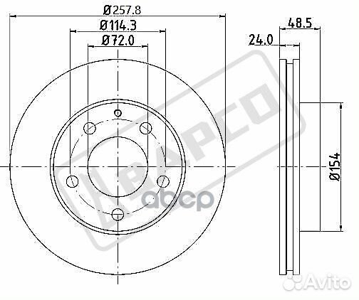 Тормозной диск вентилируемый BD0129 bapco