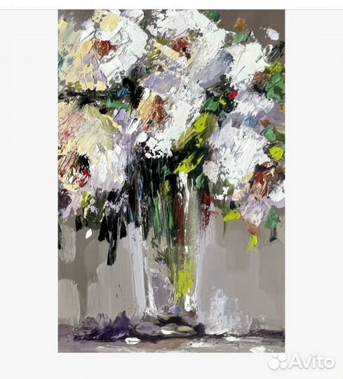 Интерьерная картина текстурная маслом Букет роз