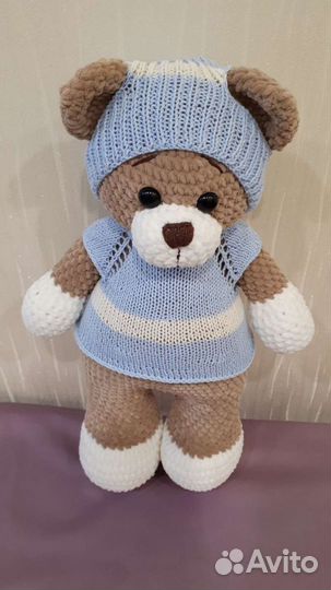 Медвежонок плюшевый большой 46 см. Ручная работа