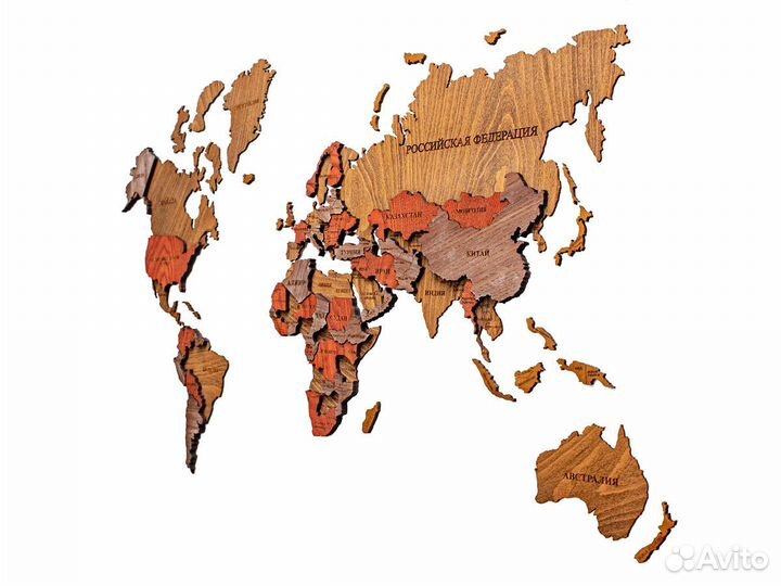Деревянная карта мира Железногорск