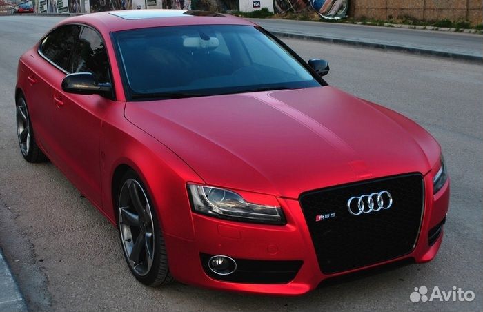 Пленка для тюнинга матовый хром винил красный 1