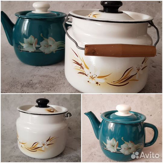 Чайник заварочный эмалированный СССР и бидон
