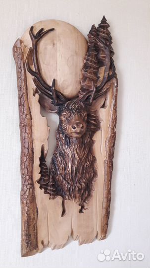 Резное панно Олень
