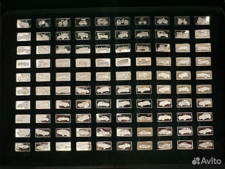 Серебряные монеты 100 величайших автомобилей мира