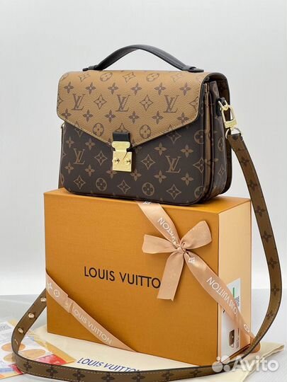 Сумка женская louis vuitton кожаная коричневая