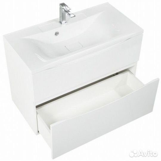 Тумба с раковиной BelBagno Marino-H60 90-BB900/450-LV-MR-PR Bianco Lucido