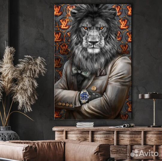 Картины на холсте тигр,лев современные