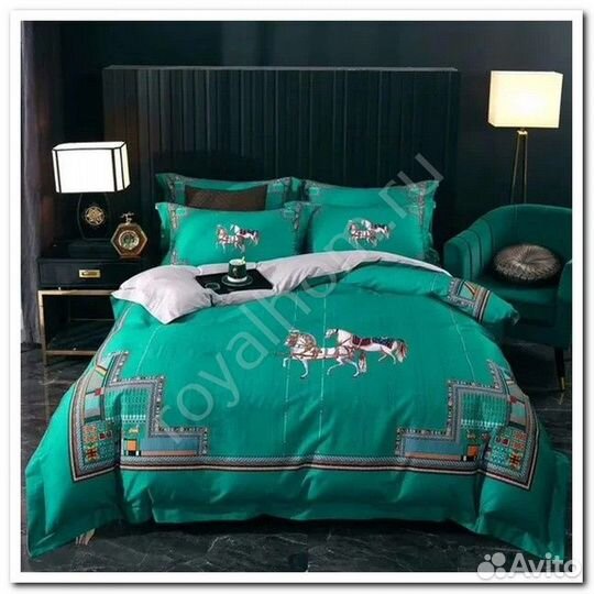 Постельное белье hermes Евро Брендовый рисунок