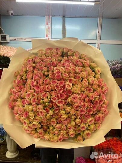 101 роза кустовая букет цветов доставка девушке