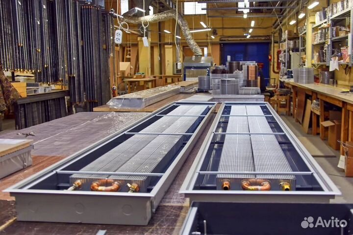 Внутрипольный конвектор с вентилятором и без