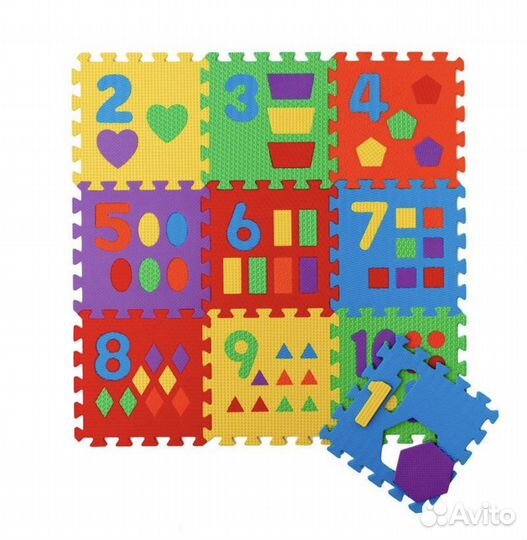 Коврик пазл 10 шт, 30/30 см