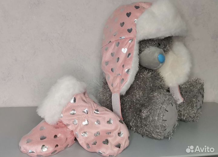 Шапка ушанка детская 3-6м