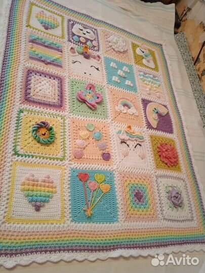 Плед детский вязаный