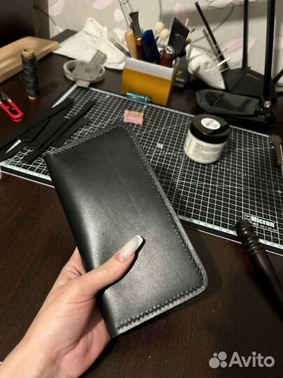 Обложка на документы, Холдер из натуральной кожи