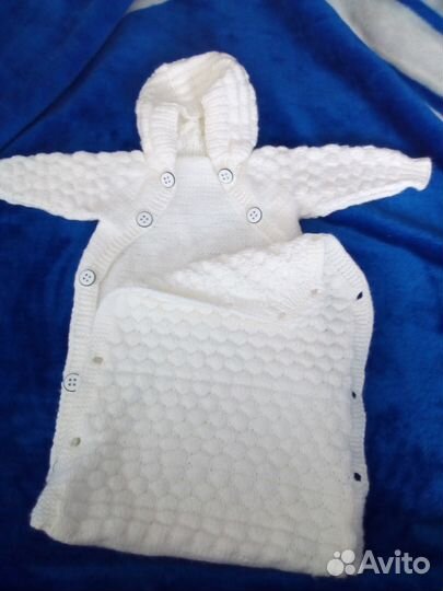 Детский вязанный конверт