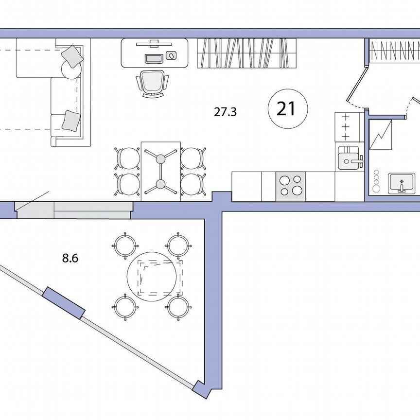 Апартаменты-студия, 37,2 м², 3/10 эт.