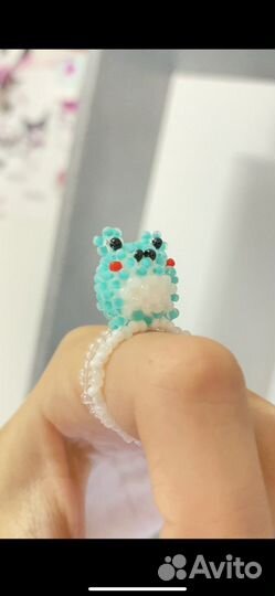 Кольцо из бисера Жаба