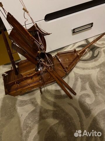 Модель парусника из дерева СССР