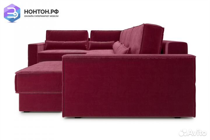 Диван п-образный тик-так Сохо бордовый