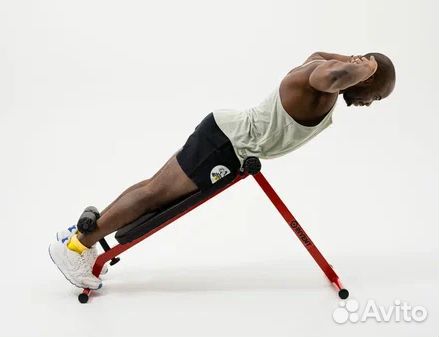 Скамья 2в1 гиперэкстензия и пресс складная красная