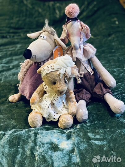 Авторские игрушки : мишка, слон, мышь Orange