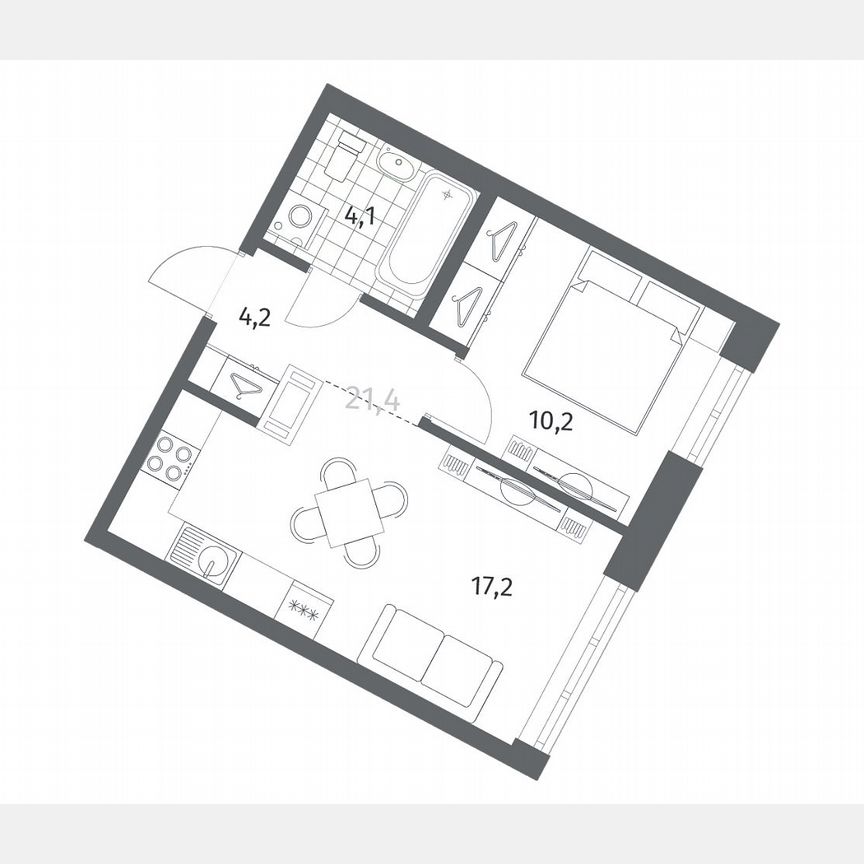 1-к. квартира, 35,8 м², 11/12 эт.