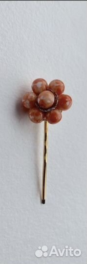 Винтажные заколки для волос Чехословакия Стекло