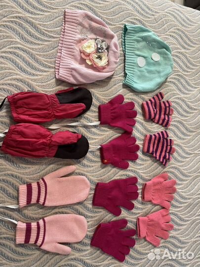 Варежки + перчатки детские 4 пары