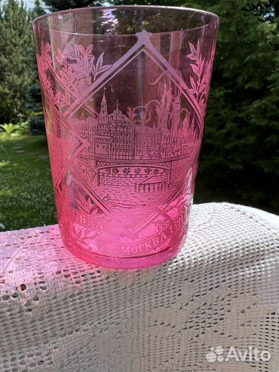Рубиновый антикварный стакан 1891 год