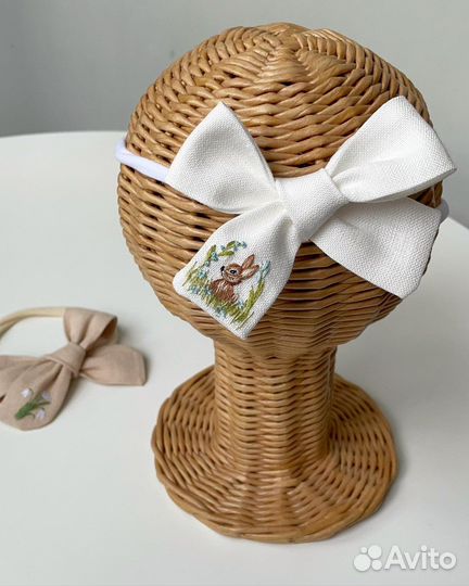 Повязка на голову для девочки с бантиком