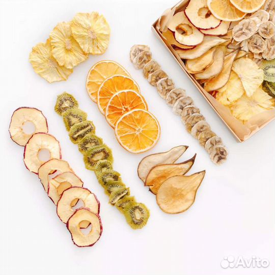 Фрипсы: Сушеные яблоки, бананы, персики, клубника