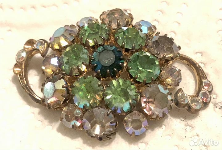 Броши Аврора Бореалис винтаж Чехословакия Леденец