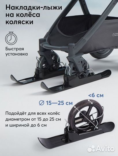 Накладки-лыжи на колёса коляски