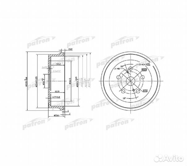 Барабан тормозной toyota carina E 92-97