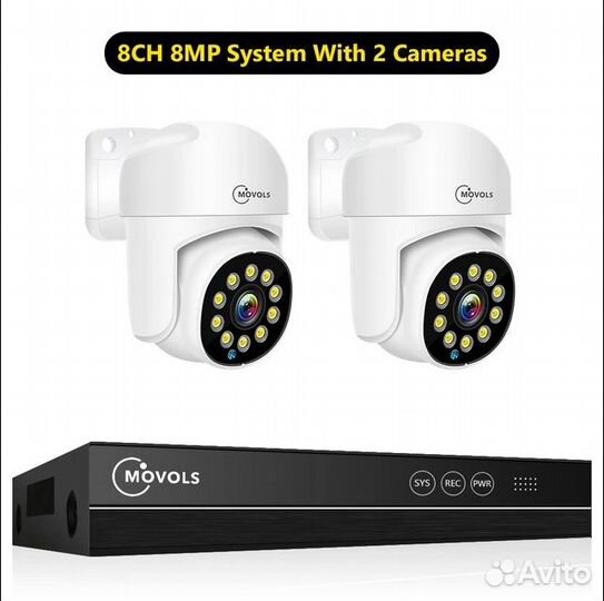 Комплект видеонаблюдения Movols 4K 8MP 3840*2160